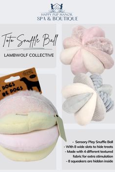 Toto Snuffle Ball Lambwolf Collective, Snuffle Ball, Textured Fabrics, Play Toys, Sensory Play, The Happy, Dog Toys, Illinois, Are You The One