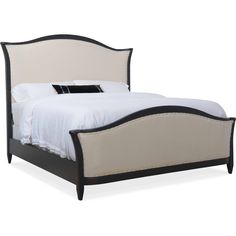 Ciao Bella Cal King Upholstered Bed- Black White Upholstered Headboard, Beige Upholstered Bed, Ciao Bella, Black Bedding