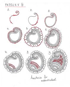 the instructions for how to draw paisley designs