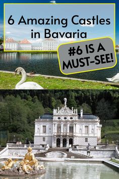 two photos with the words 6 amazing castles in bavara