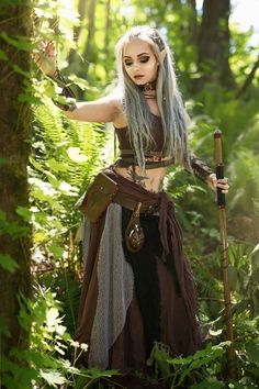 Larp Costume Female, Druid Costume, Ren Faire Costume, Warrior Costume, Photo Sets