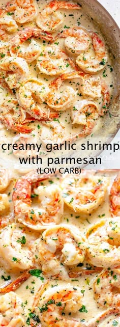 creamy garlic shrimp with parmesan and low carb