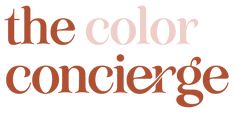 the color concrege logo is shown in brown and pink, on a white background