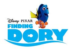 finding dory logo with an orange and blue fish