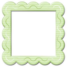 a green frame with scalloped edges in the shape of a rectangle on a white background