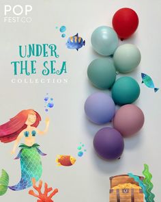 the under the sea collection is displayed with balloons