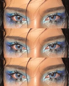 blue eye makeup look Graphic Makeup, Smink Inspiration, Ethereal Makeup, Makijaż Smokey Eye, Fairy Makeup, Dope Makeup, Mermaid Makeup, Creative Eye Makeup, Makeup Hacks