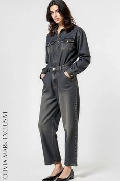 Casual Elegance, Olivia Mark, Effortless Style, Denim Jacket, Overalls, Button Up, Twist, Relaxed Fit, Fabric