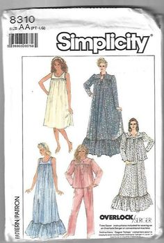 Vintage Nightgown Pdf Pattern, Free Plus Size Nightgown Patterns, Baby Doll Nightgown Pattern Free, Pillow Case Night Gown, Free Pattern Nightgown, Pajamas Sewing, Victorian Nightgown, Nightgown Pattern, Nightgown Robe