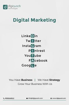 a white poster with the words digital marketing on it