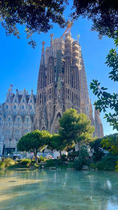 the saffront cathedral in barcelona, spain is one of the most famous buildings