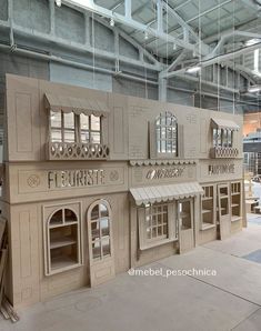 a model of a building made out of cardboard