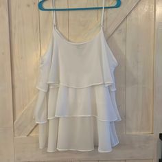 Beautiful White Layered White Dressy Tank. Size 1x. Straps Are Adjustable! Perfectly Priscilla, Tank Dress, Gift Shop, White Dress, Womens Tops, Red, Women Shopping, White, Color