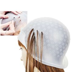 Payment Shipping Customer service & warranty Garantie 2X Reusable Silicone Dye Hat Cap with Hook for Hair Coloring Highlighting Salon Description Get Professional style highlights at home for a fraction of the cost with this flexible, durable and completely reusable hair highlighting. Made from high grade silicone that is shaped for a comfortable fit. The highlighting cap can be used over and over again. Feature - Color: White. - Material: Silicone. - Size: 22x22x25cm. - Get Professional style h Professional Hair Extensions, Salon Hair Color, Hair And Beauty Salon, Hair Color Highlights, Normal Hair, Colored Highlights, Cap Hair, Perfect Makeup, Professional Hairstyles