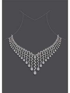 Diamond Necklace Drawing, Necklace Drawing Sketch, Designs Ideas Drawing, Blue Diamond Earrings, Jewelry Anklets, Wedding Jewellery Designs, Necklace Drawing, Diamond Pendant Jewelry, Bridal Diamond Necklace