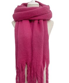 Cosy Plain Blanket Tassel Scarf     Size: 45cm x 195cm (Approximately)     Material: 100% Acrylic     Cosy thick blanket scarf    Colour: Fuchsia Pink Pink Blanket Scarf, Personalized Scarves, Rose Fushia, Thick Blanket, Winter Shawl, Pink Blanket, Pink Scarf, Tassel Scarf, Fuchsia Pink