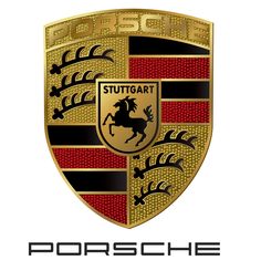 a porsche emblem on a white background