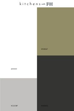 the color scheme for kitchen cabinets is shown in black, white and grey colors with text on