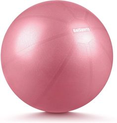 a pink exercise ball on a white background