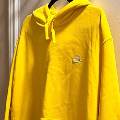 A Timeless Staple, This Nike Sportswear Hoodie Is In Soft, Brushed-Back Fleece For Classic Comfort. Winter Sportswear Yellow Hoodie, Shirts Nike, Nike Yellow, Nike Shirts, Nike Sportswear, Men's Nike, Nike Men, Hoodies Men, Mens Shirts