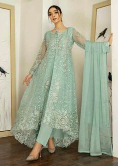 Plazo And Frock Design, Organza Work Dress, Organza Frock Suit With Plazo, Organza Fashion Design Dress Styles, 3 Piece Outfit Women Indian, Organza Suits Indian Party Wear, Plazo Kurti Designs Party Wear, Organza Fabric Dress Design, Organza Kurti Designs Latest Pakistani