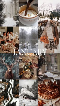 a collage of pictures with the words january