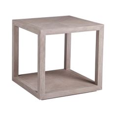 a small square wooden table with one section cut out to show the top and bottom