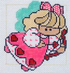 This Valentine Angel design is hand painted on 14 M canvas. This is a Cat's Cradle needlepoint design.  Design measures 5 X 5.  2 inch borders on all sides. Painted on top quality Zweigart canvas. Stitch painted. Smoke free. 100% positive feedback. All canvases mailed First Class by USPS next day.  No folded canvases. Thanks for looking! Valentine Angel, Canvas Stitch, Cat's Cradle, Angel Design, Cats Cradle, Cross Stitch Love, Needlepoint Designs, Pixel Pattern, Needlepoint Canvases