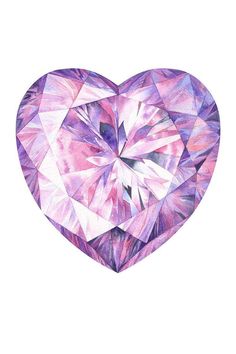 a pink heart shaped diamond on a white background