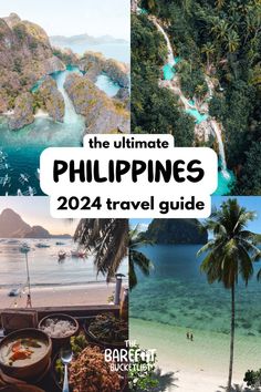 the ultimate philippines travel guide with images from different countries and destinations to see in this postcard