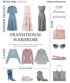 Soft Summer Wardrobe Capsule, True Summer Celebrities, Light Summer Wardrobe, Soft Summer Capsule Wardrobe, Soft Summer Color Palette Outfits, Soft Summer Outfits, Light Summer Makeup, True Summer Color Palette, Warmer Outfits