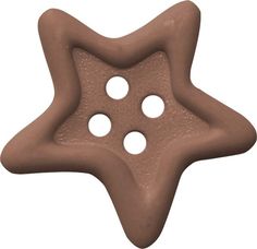 a brown star shaped object with four holes