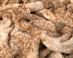 a pile of brown and white fur on top of each other