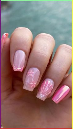 Vacation Nails Chrome, Nail Designs 2024 Trends, Nails Ideas Summer 2024, Natural Chrome Nails, Nails Summer Chrome, Graduation Nails Acrylic, Chrome Nails Summer, Nail Art Natural, Summer Aura