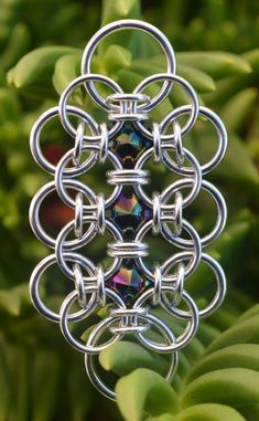 Stars Falling Chainmaille Crystal Capture - Etsy Chainmaille Pendant