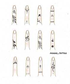 the different tattoo designs are drawn on paper