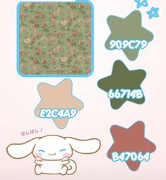 an image of some cute stickers on a white surface with flowers and stars in the background