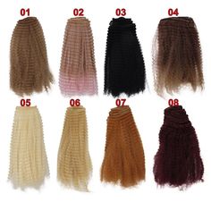 different types of curly hair are shown in this image, with the length chart below