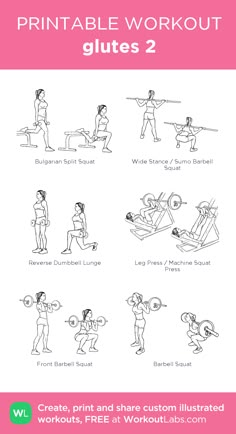 the printable workout guide for women with instructions on how to do squats and pull ups