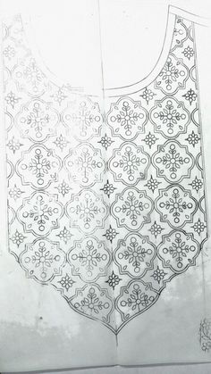 a drawing of a shirt with an intricate design on it