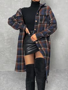 Drop Shoulder Coat, Winter Mode Outfits, Chique Outfits, Trendy Fall Outfits, 가을 패션, Outfit Inspo Fall, Fall Fashion Outfits, Plaid Print, Lookbook Outfits