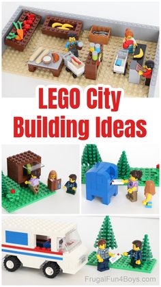 lego city building ideas for kids with instructions to make them look like they are going on vacation