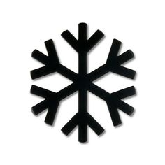 a black snowflake on a white background