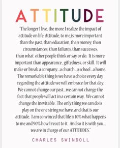 an image with the words attitude written in different colors and font, on top of it