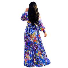 Blue Floral Print V Neck Bohemia Maxi Dress Boho Chiffon Dress, Long Summer Dresses Maxi, Leopard Print Maxi Dress, Maxi Dress Floral, Boho Beach Dress, Long Summer Dresses, Plus Size Maxi Dresses, Style Maxi Dress, Print Dresses