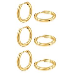 PRICES MAY VARY. 【Tiny Gold Hoop Earrings Size】This huggie earrings are avaliable in 6mm/8mm/10mm/12mm, the different sizes offer the opportunity to mix and match with other earrings。 【High Quality Material Guarantee】Our huggie earrings for women are 14k gold plated, free of lead and nickel, and hypoallergenic. You don’t worry about fade or rust. Gold-plating can always maintain the original appearance. It brings you a long and comfortable wearing experience. 【Lightweight hoops design】 These gol Tiny Gold Hoop Earrings, Small Gold Hoop Earrings, Small Gold Hoops, Gold Earrings For Women, Tiny Earrings, Huggie Earrings, Huggie Hoop Earrings, Gold Hoops, Jewelry Earrings Hoops