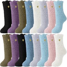 PRICES MAY VARY. Quality Material: our fuzzy socks are crafted from a blend of soft polyester and spandex; This combination ensures maximum comfort, elasticity, and warmth, providing a cozy feel throughout the day; Plus, the durability of these materials makes these socks long lasting Health and Comfort: these sleeping socks wear comfortably, thereby contributing to overall health improvement; Moreover, the warm material provides a snug and cozy environment for a peaceful sleep, especially in th Socks Embroidery, Sleep Socks, Sleeping Socks, Cozy Environment, Embroidery Heart, Health Improvement, Outdoor Socks, Fleece Socks, Embroidery Hearts