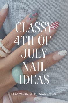 Classy 4th Of July Nails, Nails Fourth Of July, Nails Red White And Blue, Elegant Color Combinations, Blue French Manicure, White Nail Ideas