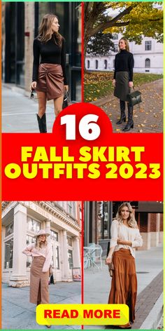 Step into the season with fall skirt outfits 2023. Combine a long skirt with boots and tights for a casual and trendy look that's perfect for all women.Keep it stylish with fall skirt outfits 2023. The combination of a midi skirt with sneakers offers a modest, casual and trendy ensemble that's perfect for the season. Fall 2023 Fashion Trends Skirt, Fall Outfits 2023 Long Skirt, Skirt Outfits 2023 Fall, Skirt For Fall Outfit, Midi Skirt For Fall, Fall 2023 Skirts, Skirts Fall Winter 2023, Fall Skirt Outfits With Tall Boots, Skirt Trends 2023 Winter