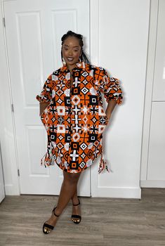 * Beautiful handmade Ankara shirt dress with side pockets. *  Dress has a full front zip down, side pockets and a self tie belt. *  Dress has a high low design to the dress hem that can be adjusted. A copy of our size chat has  been added to photo collage, please check your size before placing your order, as we will not be responsible for incorrect sizes. If you have any inquiries, please feel free to start an etsy conversation CARE INSTRUCTIONS *Hand wash with warm water. *Do not bleach. *Allow Ankara Shirt Dress, Dress With Front Zipper, Ankara Shirt, Dress African Print, Grad Outfits, Dress Shirt Dress, Dress Ankara, African Print Dress Ankara, Dress African